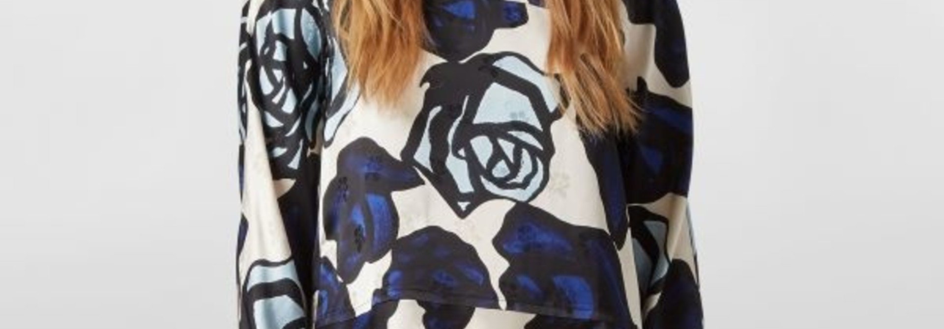 Blouse - Blu/Blk Rose - Sz 42