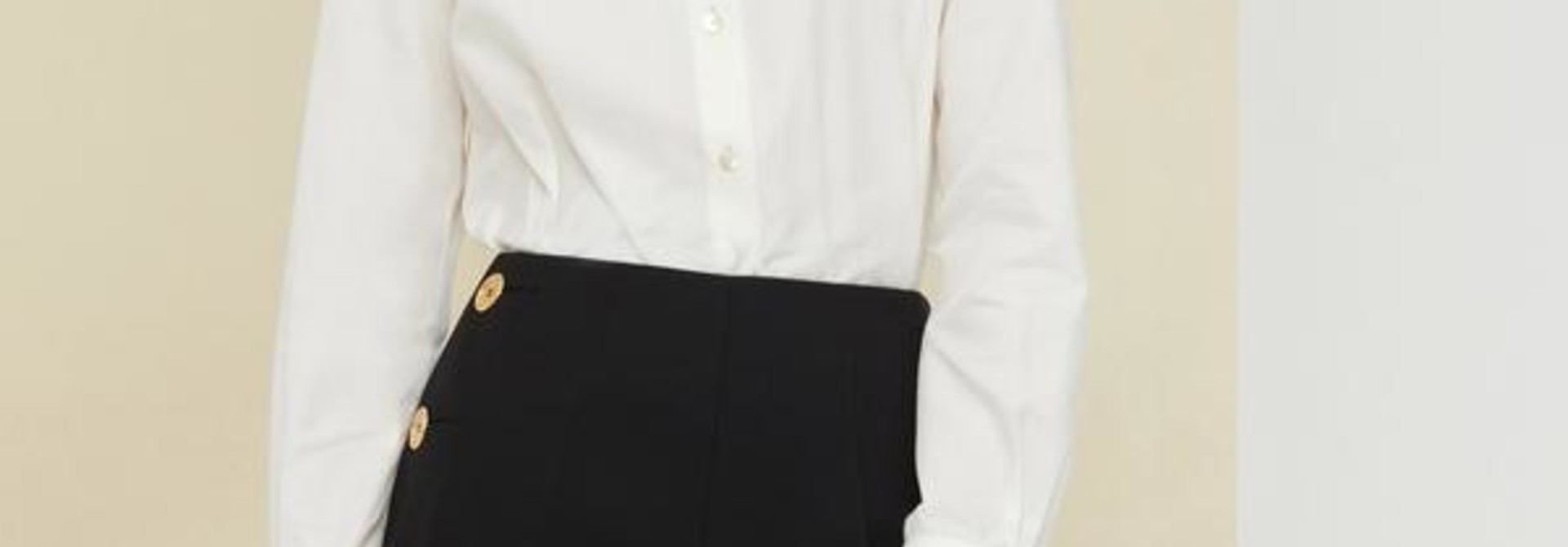 Embellished Cotton Twill Shirt - Sz. 40