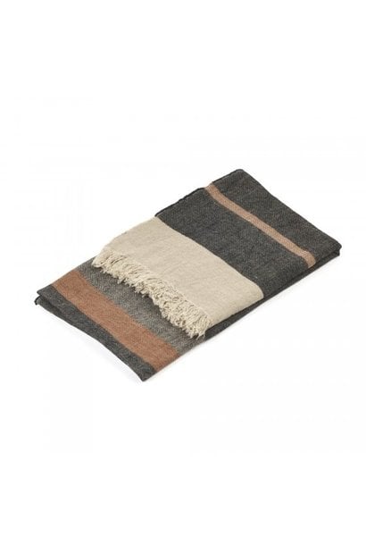 Bath Towel - Fouta -  Black Stripe - 43" x 71"