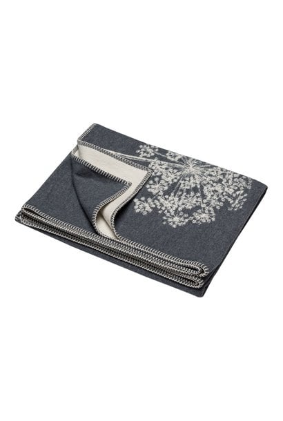 Blanket/Throw - Floral - Grey