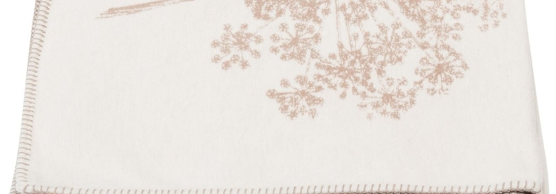 Cotton Throw - Floral - Ecru