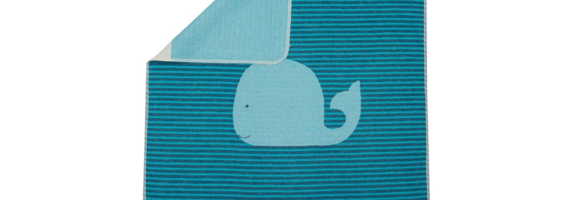 Baby Blanket - Whale - Turq. Stripes