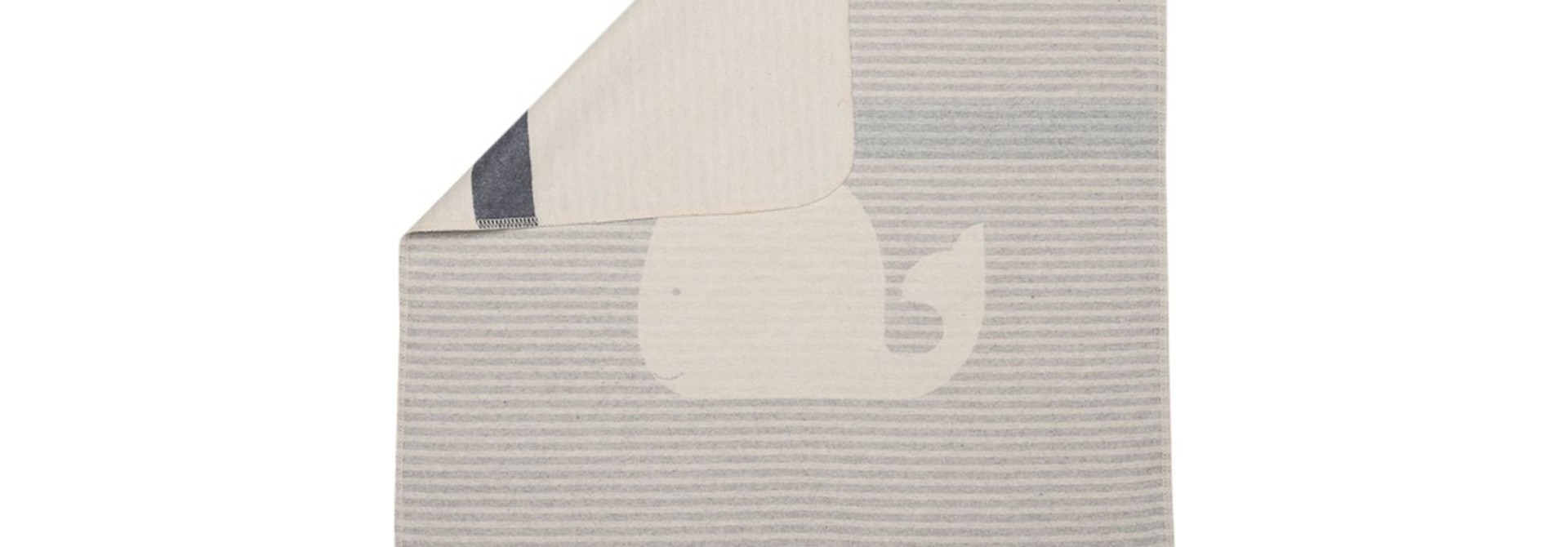 Baby Blanket - Whale - Grey Stripes