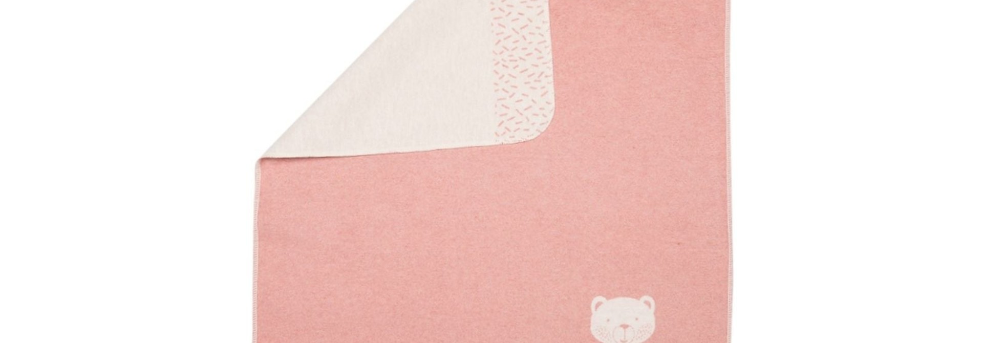 Baby Blanket - Bear in Corner - Rose