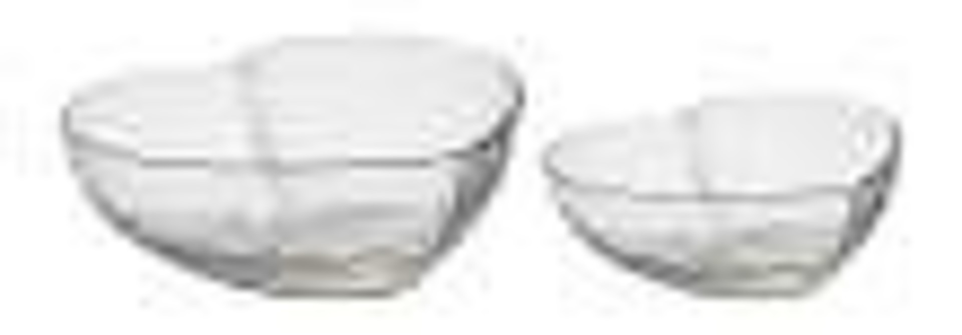 Heart Glass Bowls - Set of 2