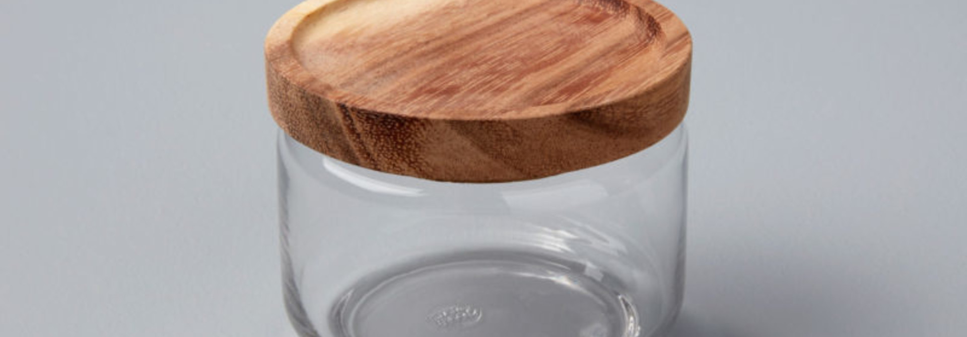 Glass & Acacia Canister, Small