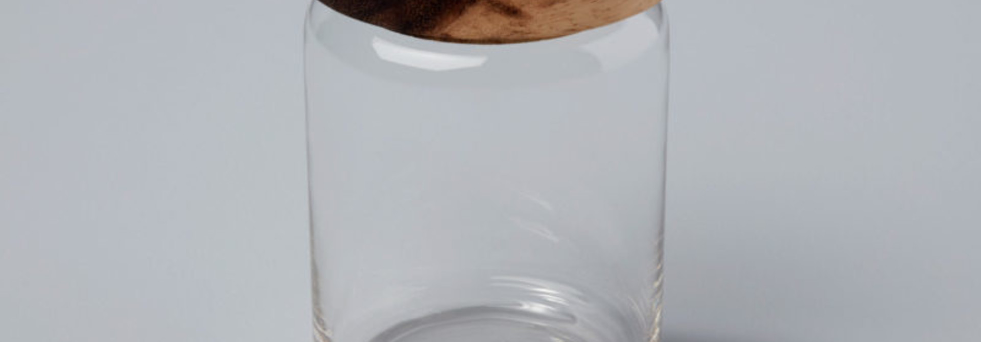 Glass & Acacia Canister, Medium