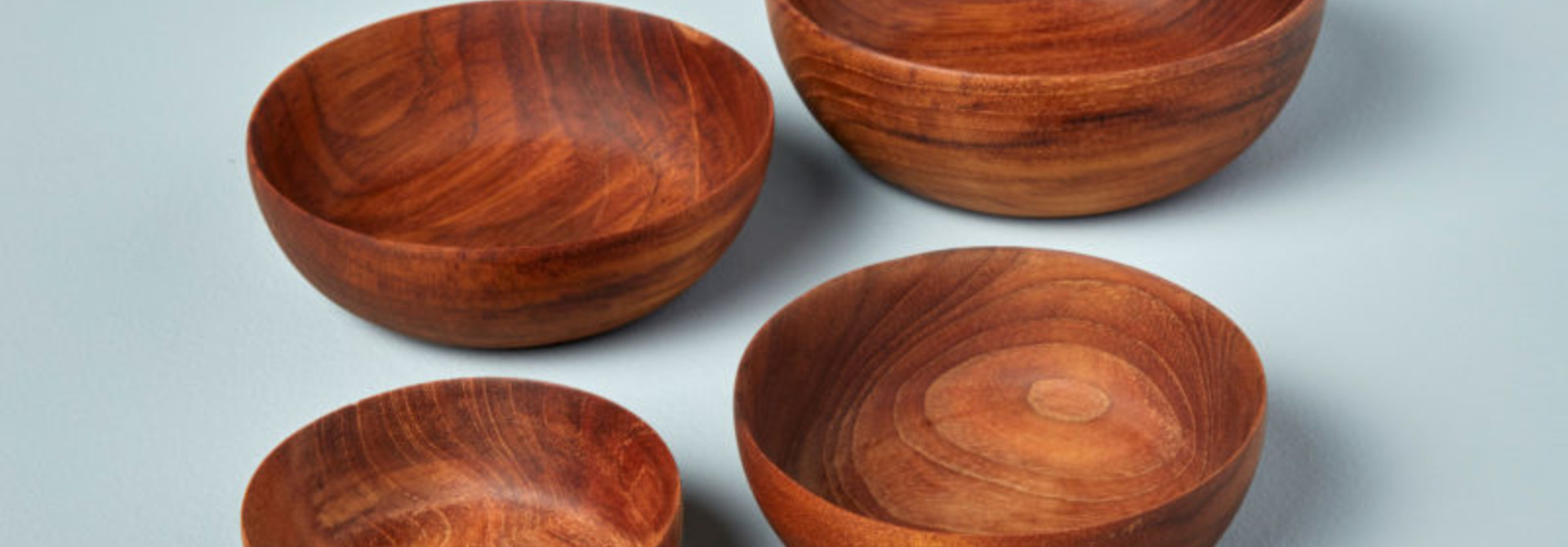 Teak Nesting Bowls, Set of 4