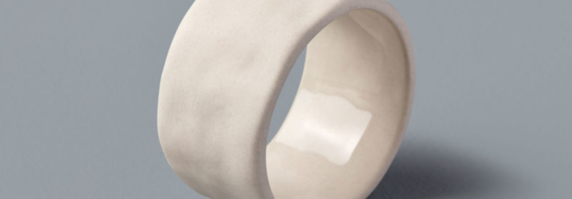 Stoneware Napkin Ring, White