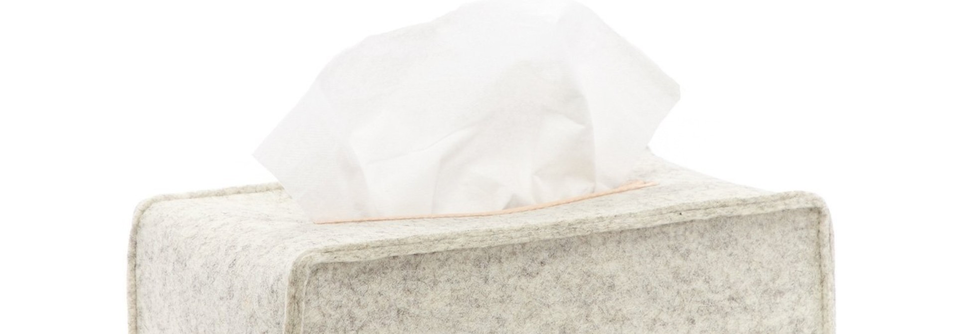 Felt Tissue Box - White Heather - Large