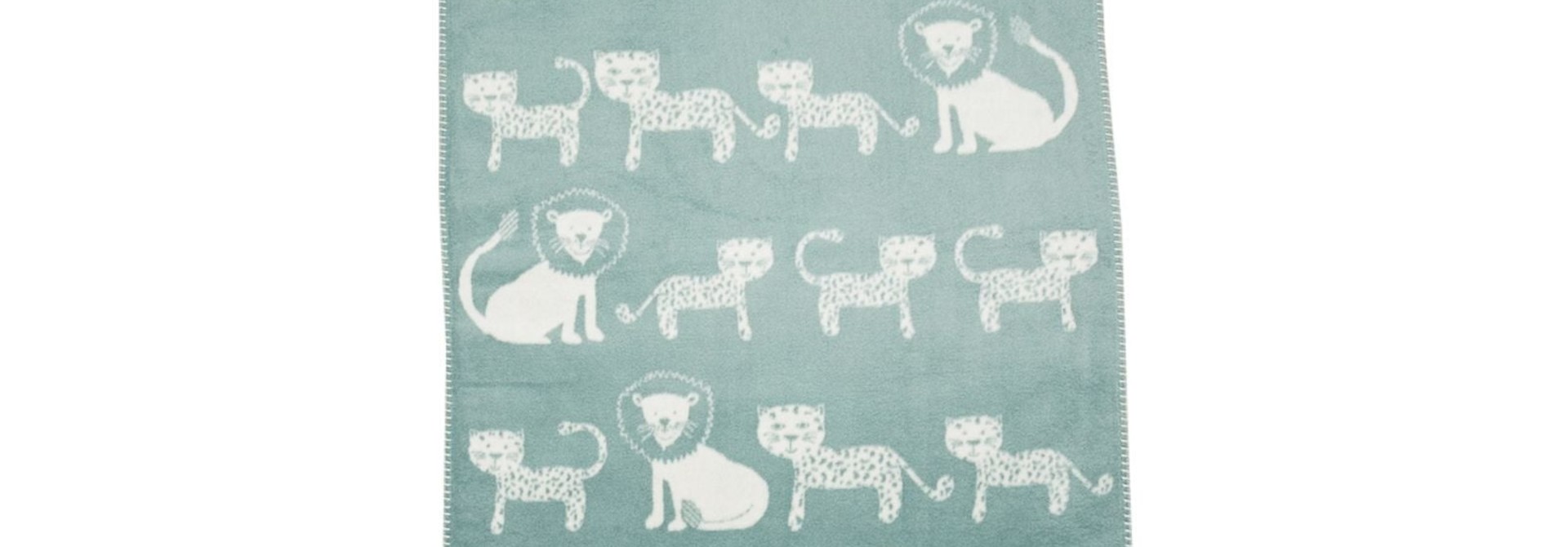 Child's Blanket - Lion/Leopard - Lt. green