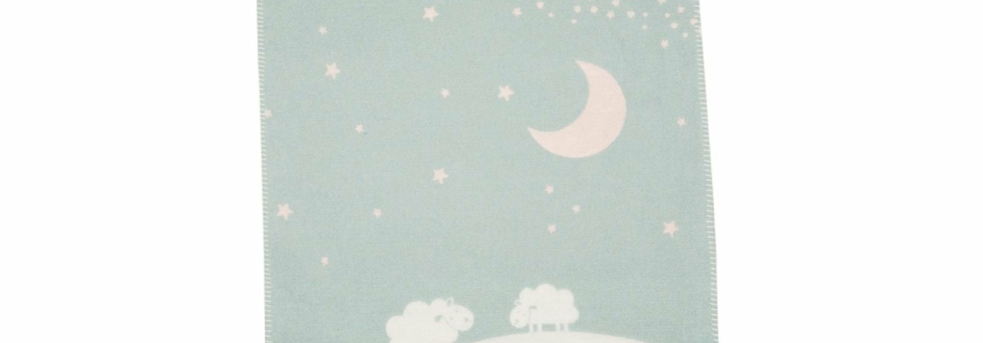 Child's Blanket - Sheep/Moon/Star - Green