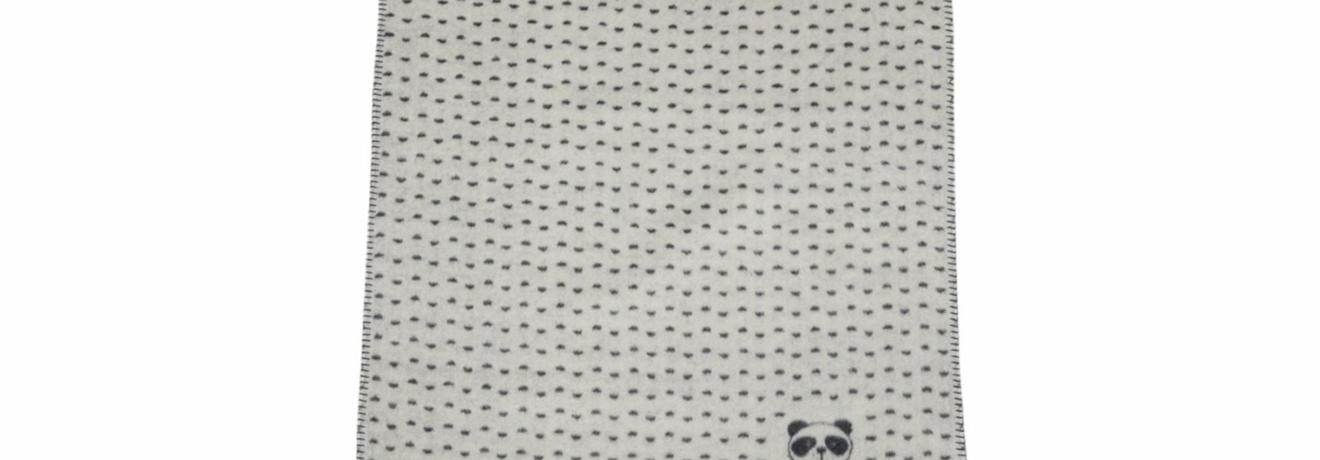 Child's Blanket - Panda in Diaper - Off White