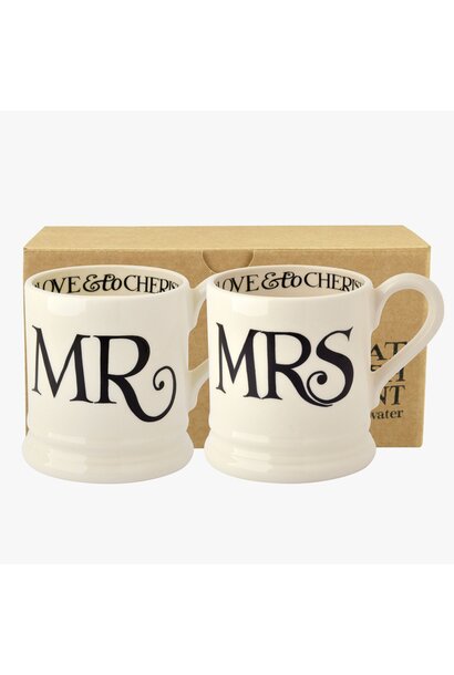 Black Toast Mr & Mrs Mug Set