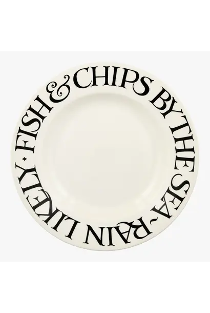 Black Toast 'Fish & Chips' 10.5" Dinner Plate