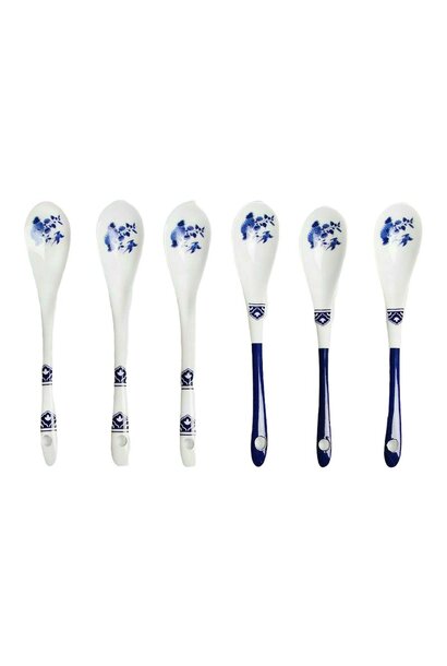Set of 6 Delft Blue Porcelain Spoons
