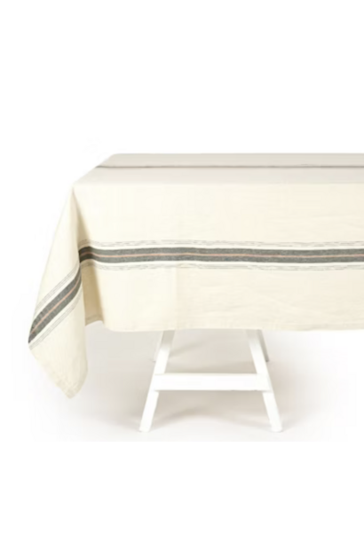 Tablecloth - Gypsum - Stripe  - 69" x 69"