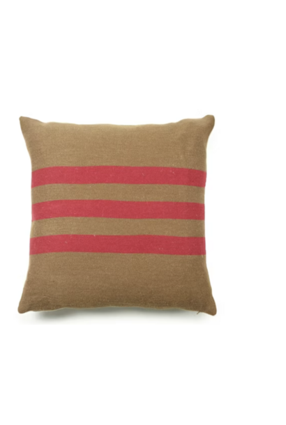Pillow Cover - Manitoba - Red Stripe - 25" x 25"