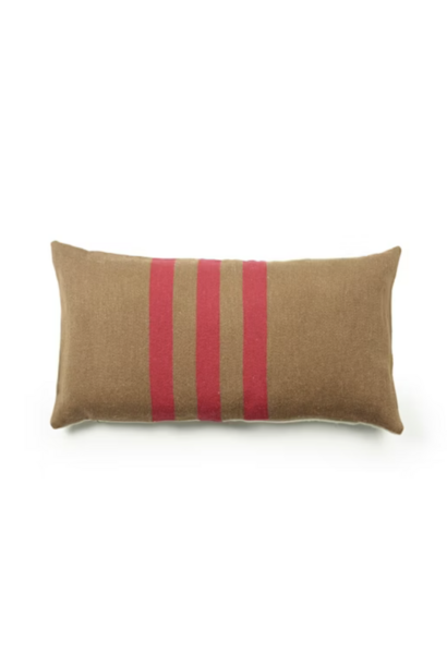 Cushion Cover - Manitoba - Red Stripe - Lumbar - 15.7" x 31.5"