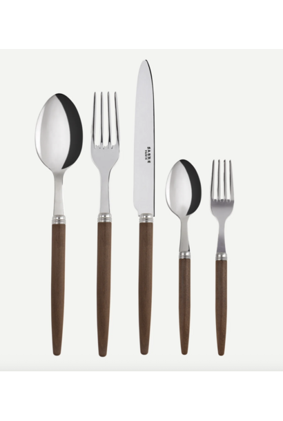 5-Piece Flatware Set - Jonc - Dark Wood