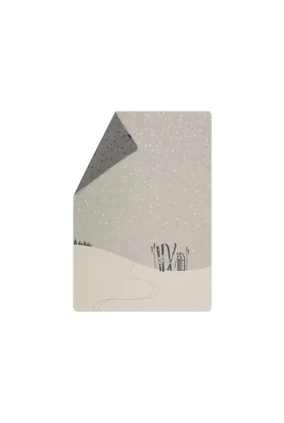 Blanket/Throw - Silvretta Skis & Toboggan - Off-White - 200 x 140 cm (79" x 55")