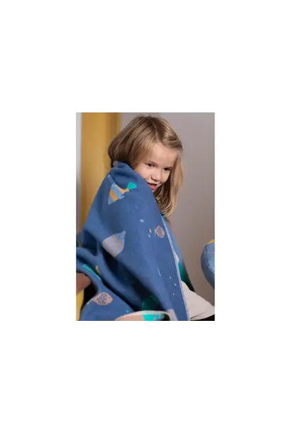 Blanket  - Fish Allover - Blue - 100 x 140 cm (39" x 55")