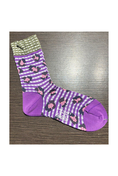 Sock - Jungle Check - Purple