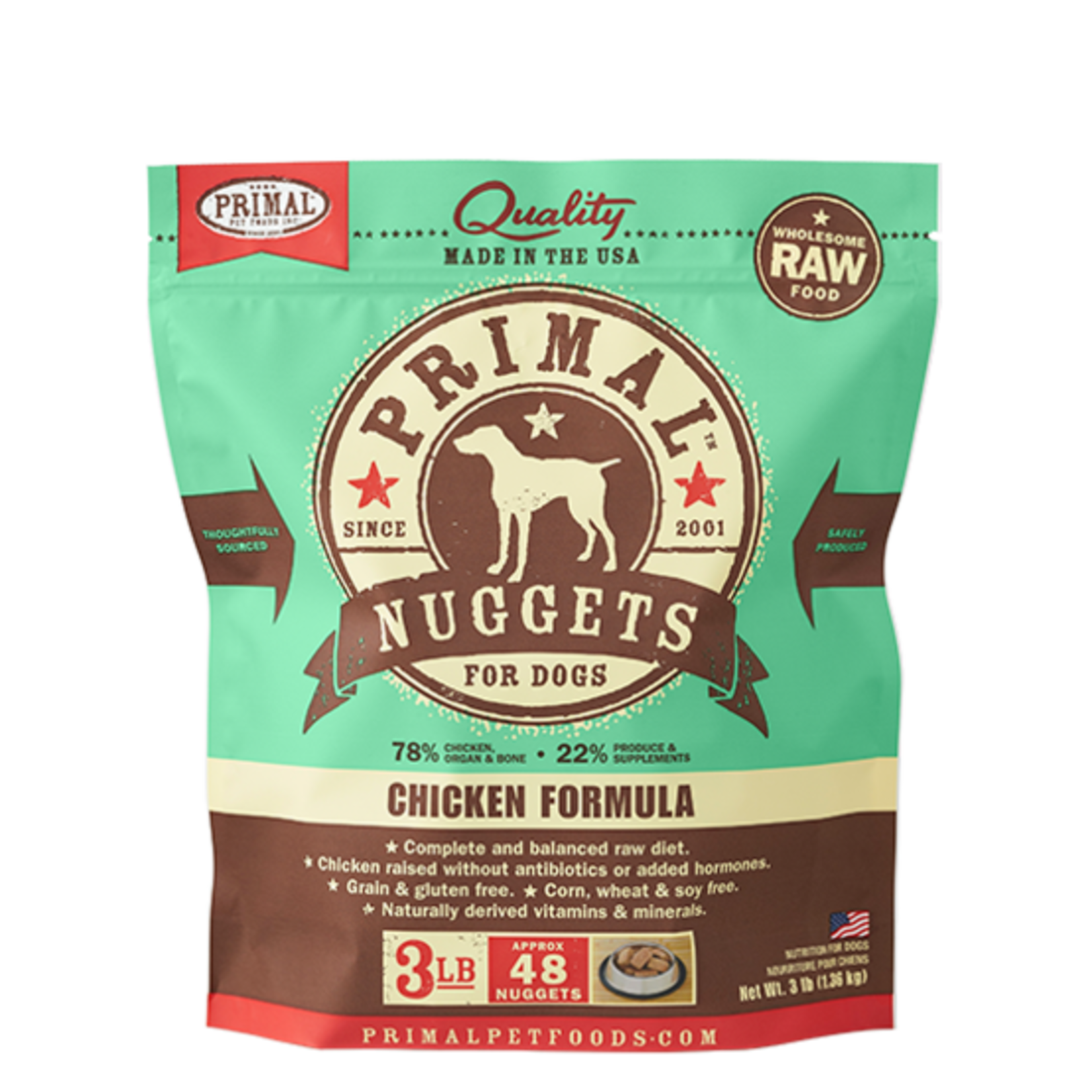 Primal Pet Foods Primal Dog Frozen Chicken Nuggets 3#