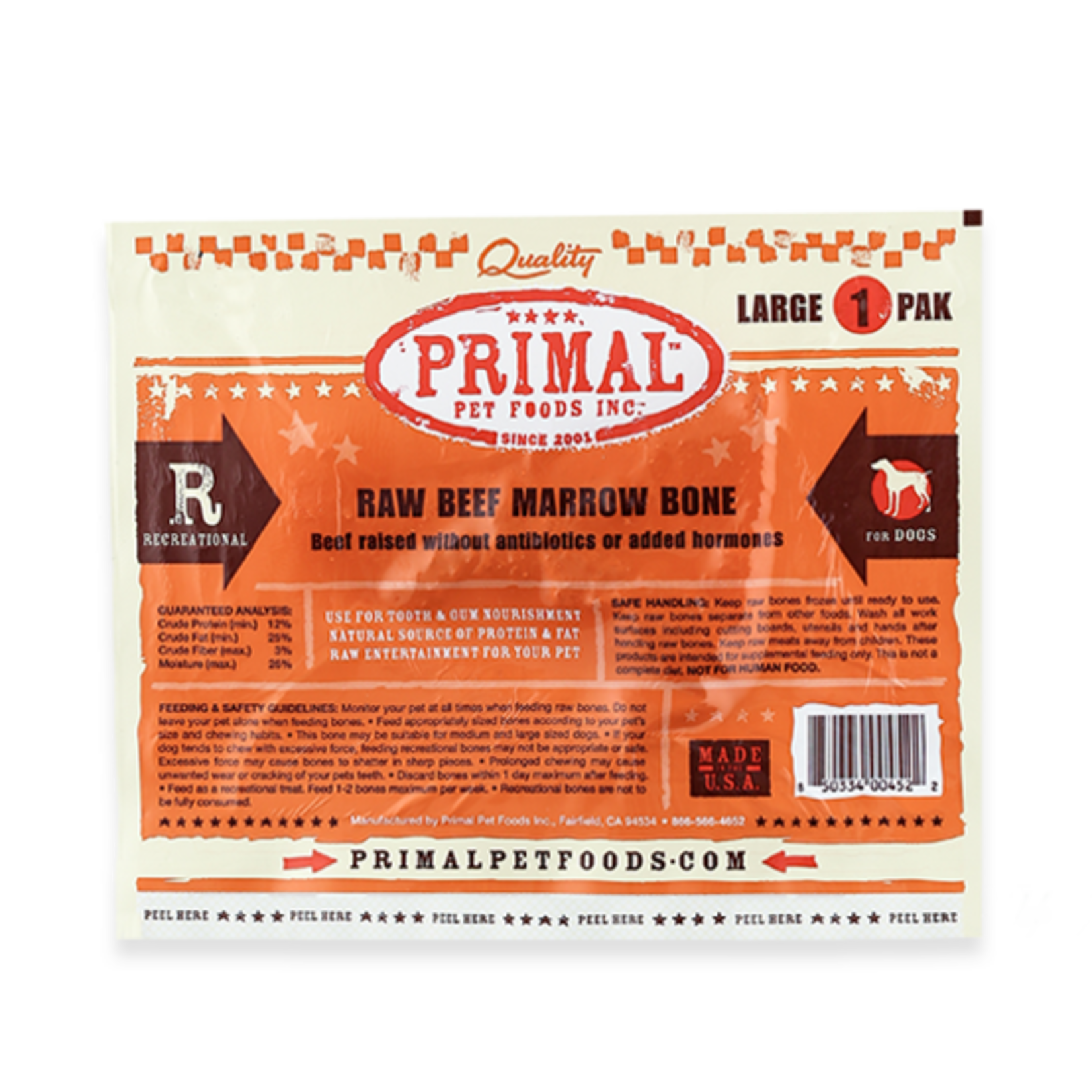 Primal Pet Foods Primal Frozen Raw Beef Bone Large