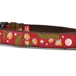 Six Point Pet Six Point Pet Chamomile Flower Burgandy Collar Medium