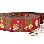 Six Point Pet Six Point Pet Chamomile Flower Lead Burgandy Large