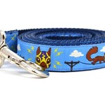 Six Point Pet Six Point Pet Lucha Squirrels Lead Light Blue Large