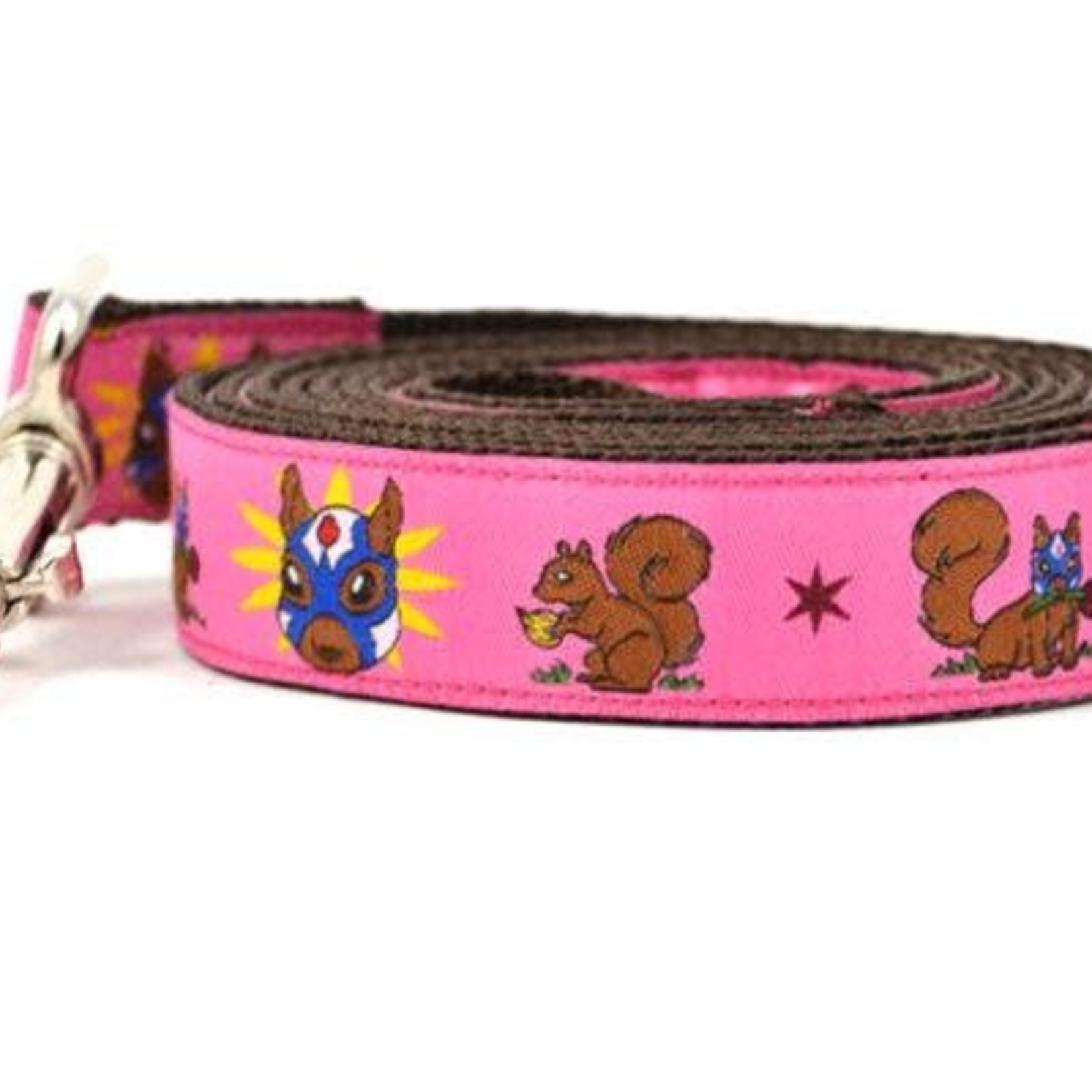Six Point Pet Six Point Pet Lucha Squirrels Pink Lead Large