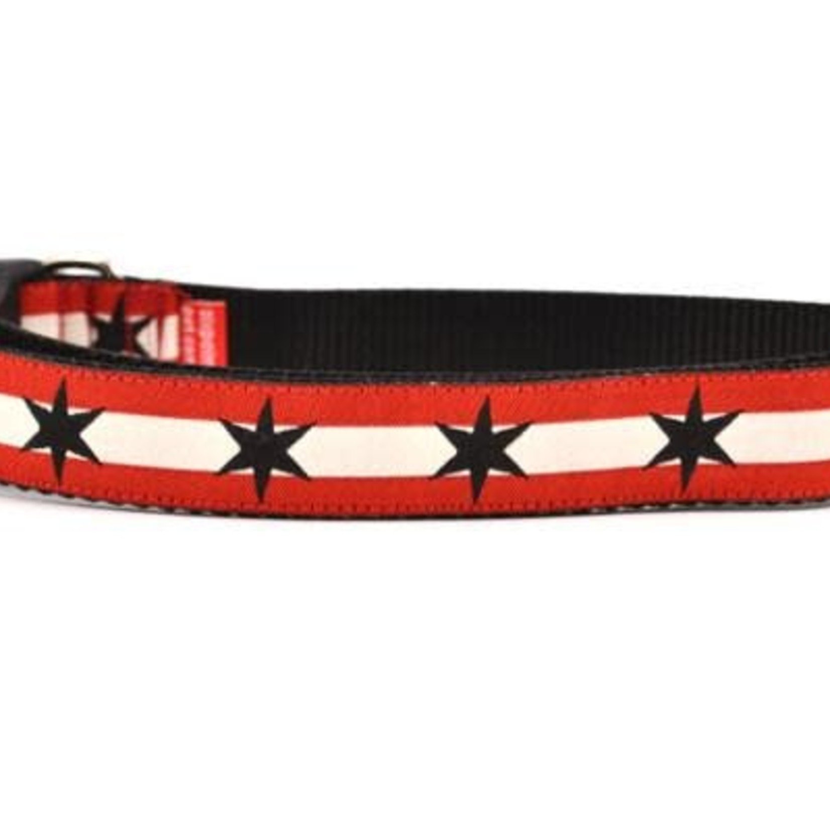 Six Point Pet Six Point Pet Chicago Flag Red/Black Collar X-Small