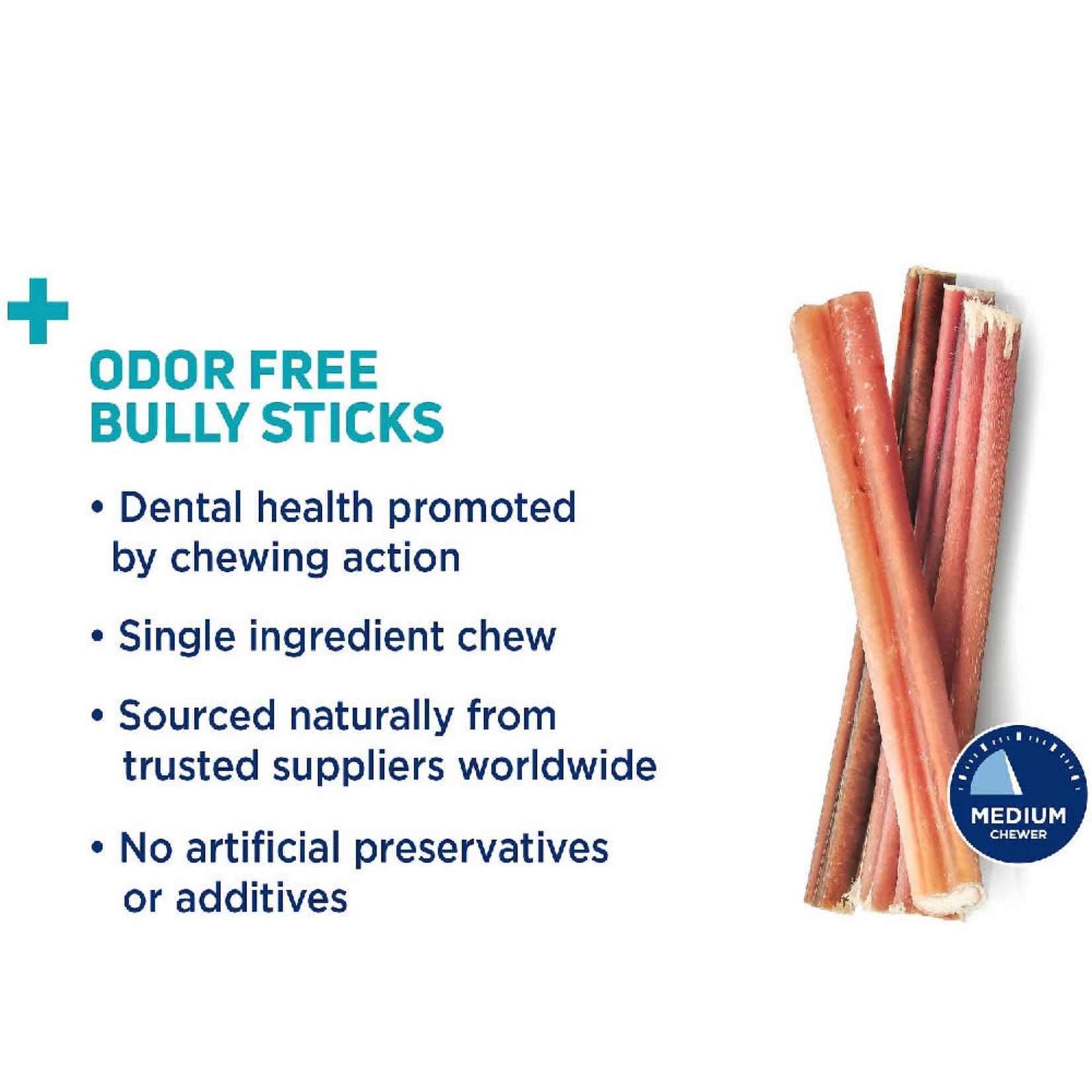 Barkworthies Barkworthies Odor Free Bully Sticks 12" 3 PACK