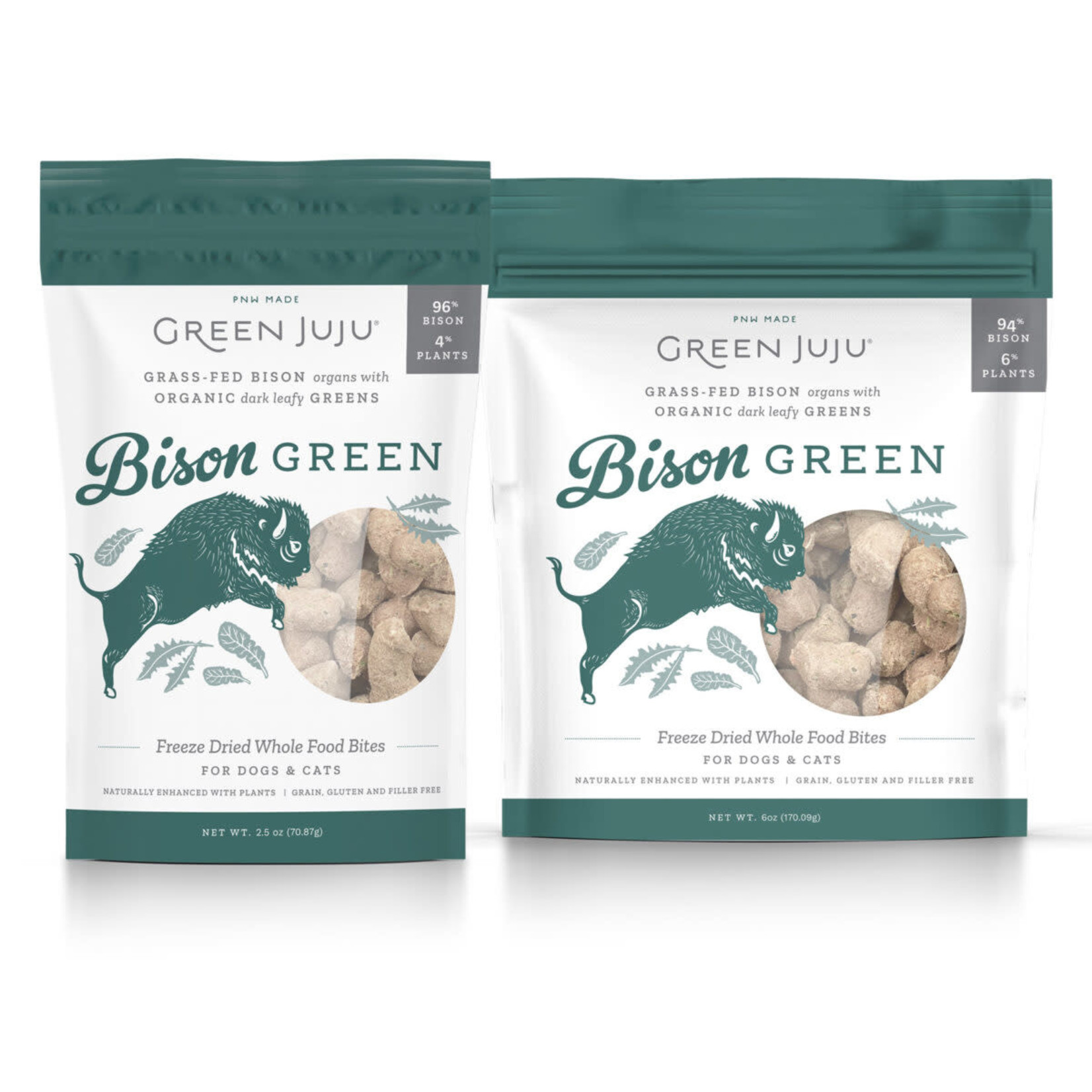 Green Juju Freeze-dried Super Food  Bites Bison Green 6 OZ