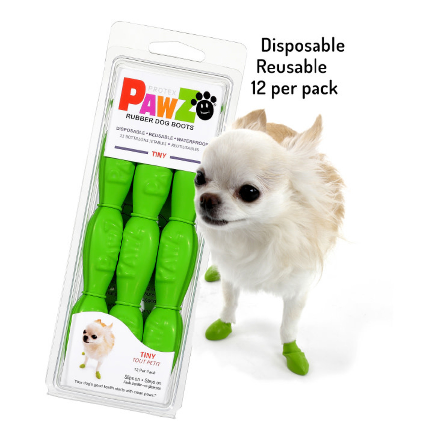 Pawz Dog Boots PAWZ Dog Boots Green Tiny 12 Pack