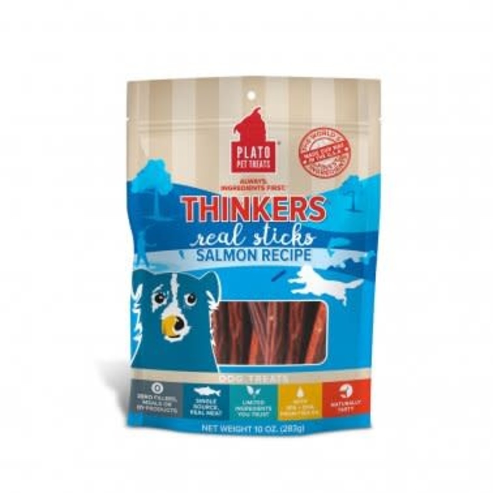 Plato Pet Treats Plato Thinkers Salmon Sticks 10 OZ