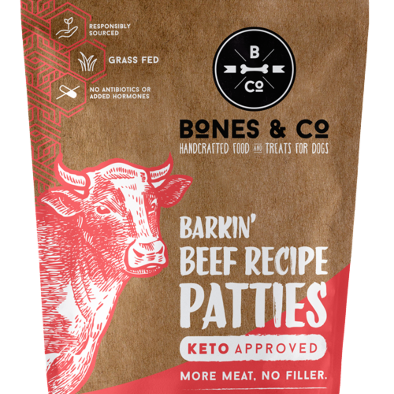 Bones & Co Bones & CO Frozen Raw Beef Patties 6#
