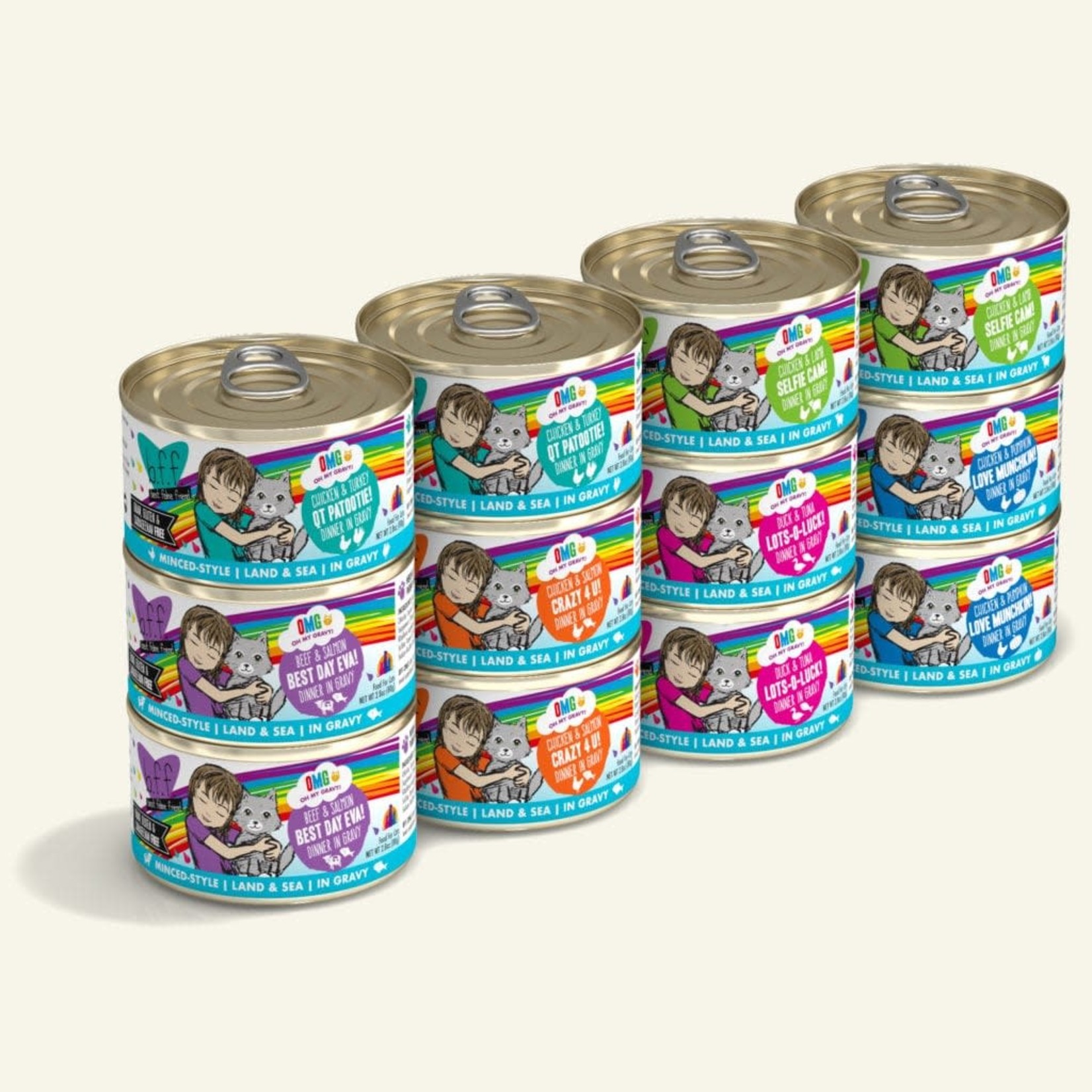 Weruva BFF OMG Rainbow Road Variety Pack 12 - 2.8 OZ Cans