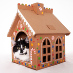 Cat In The Box Gingerbread Cardboard Box Playhouse