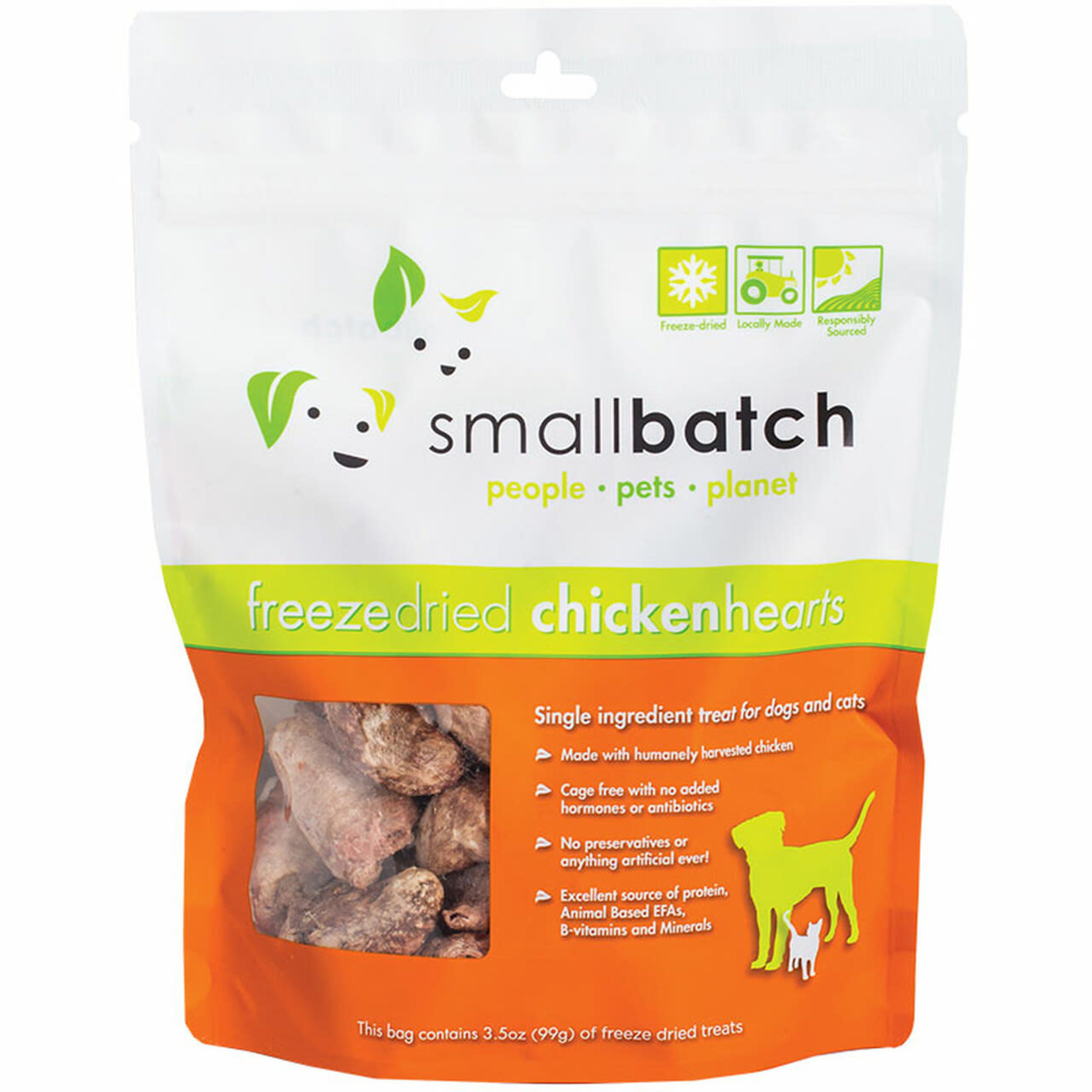 Small Batch Pets Small Batch Freeze-dried Chicken Hearts 3.5 OZ