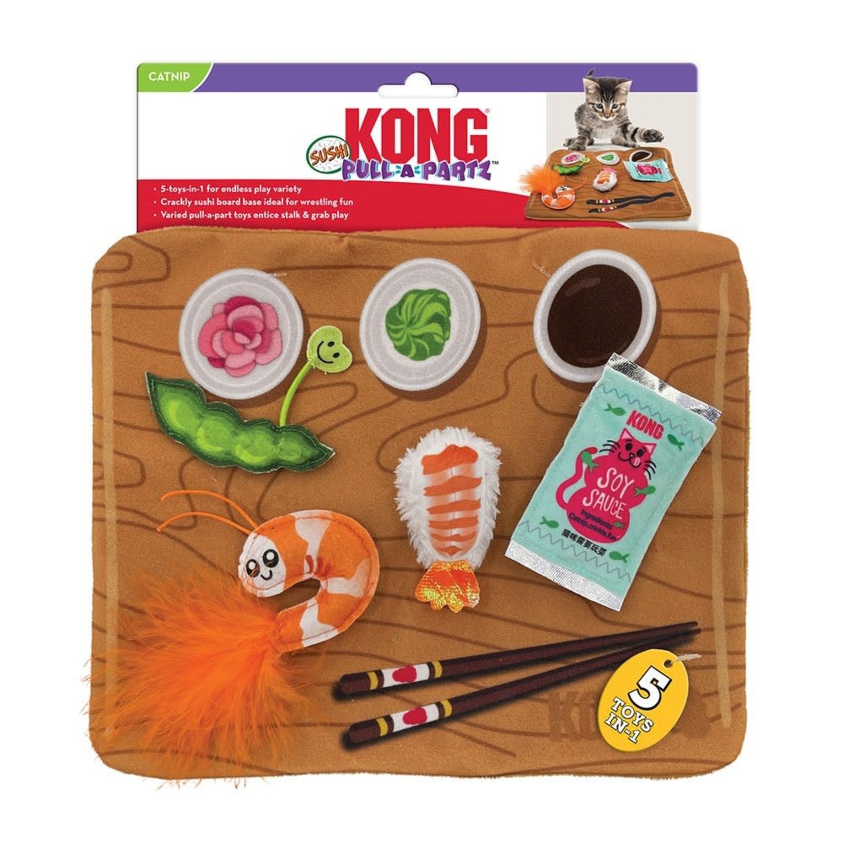 Kong Company Kong Cat Pull-A-Part Sushi Catnip Toy