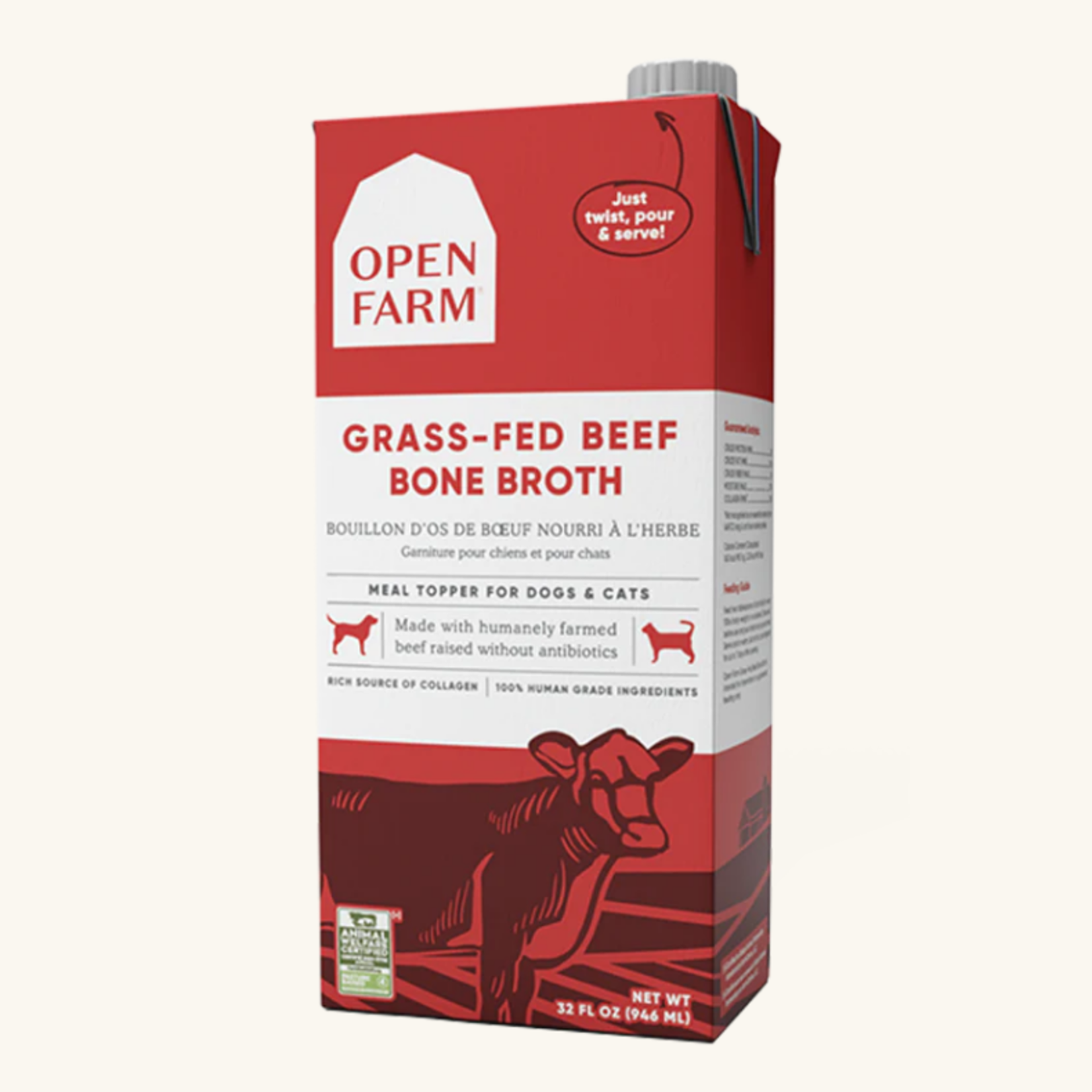 Open Farm Open Farm Bone Broth Beef 32 OZ