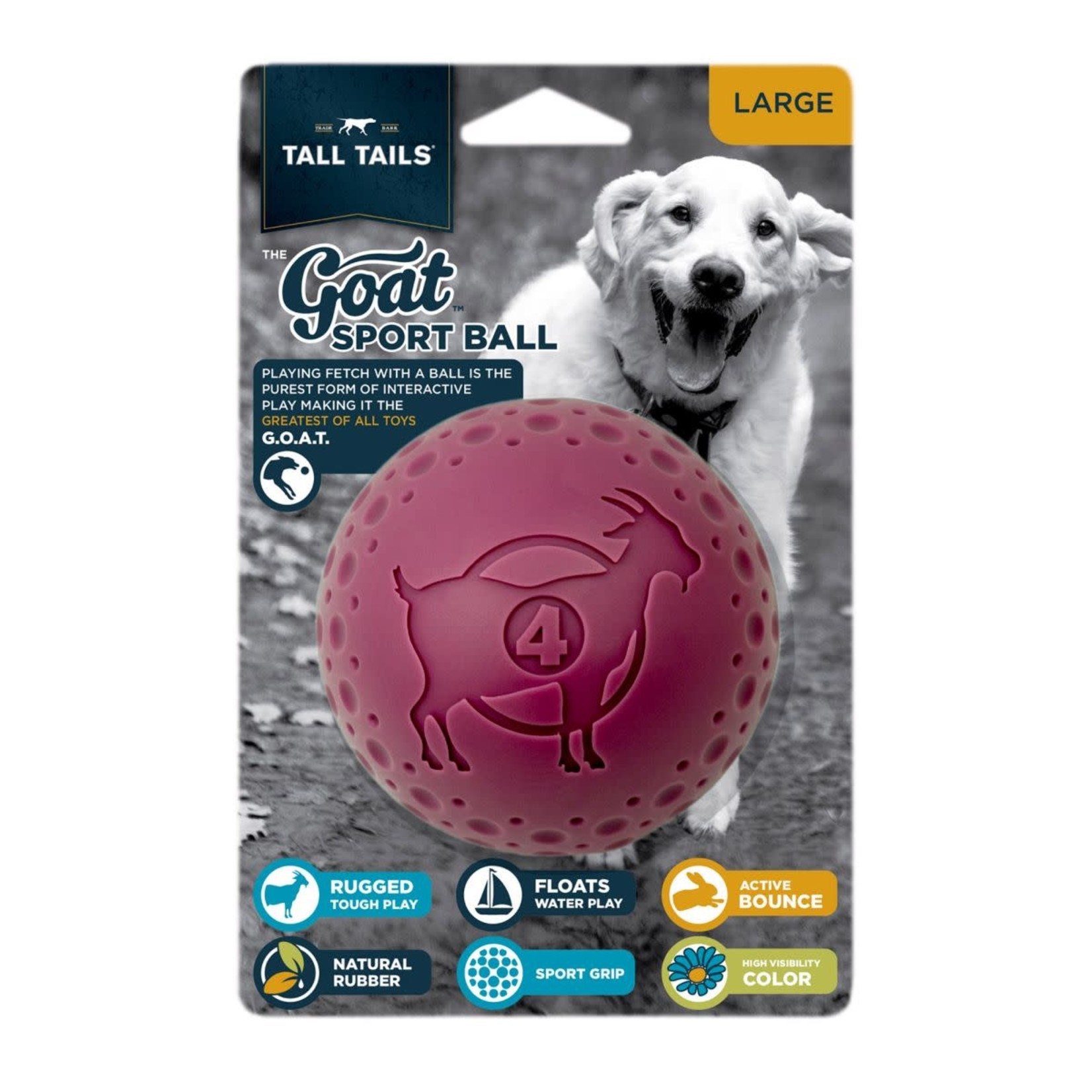 Tall Tails Tall Tails Dog Goat Ball Purple 4"