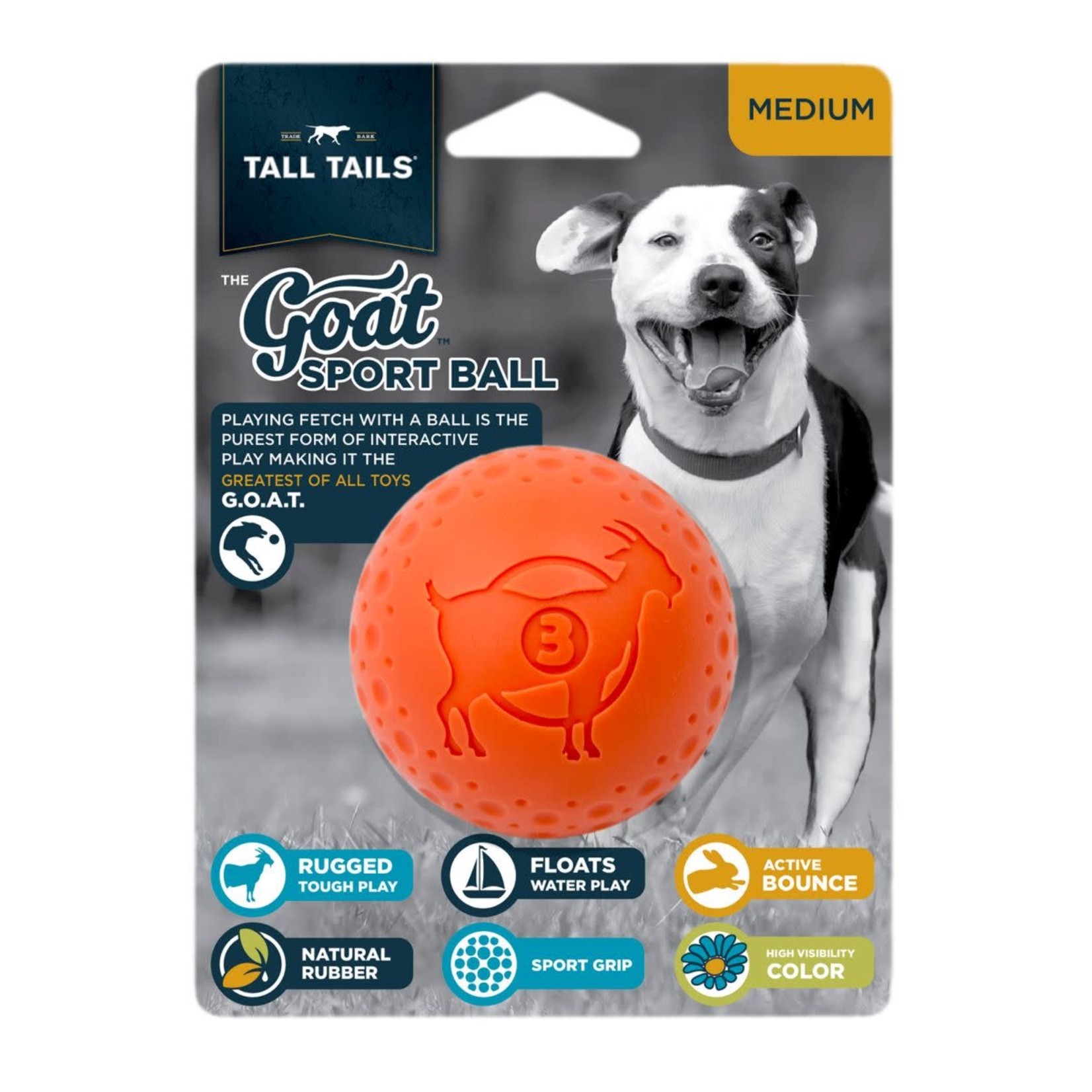 Tall Tails Tall Tails Dog Goat Ball Orange 3"