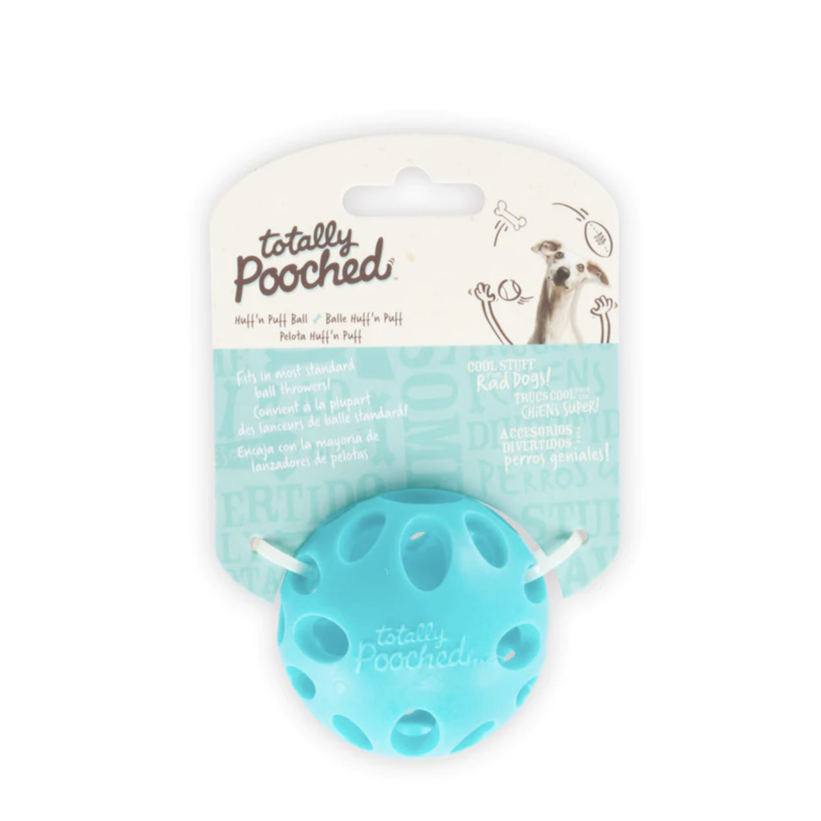 Totally Pooched Totally Pooched Dog Huff & Puff Ball Teal Small