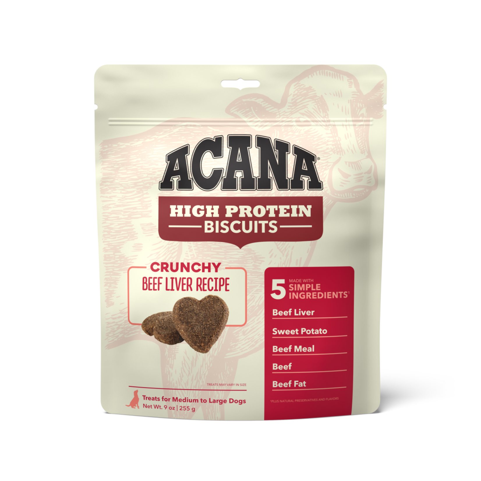 Champion Pet Foods Acana Dog High Protein Biscuits Beef Liver Recipe 9 OZ