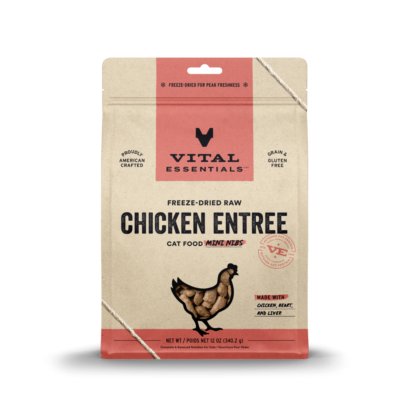 Vital Essentials Vital Essentials Cat Freeze-Dried Mini Nibs Chicken 12 OZ