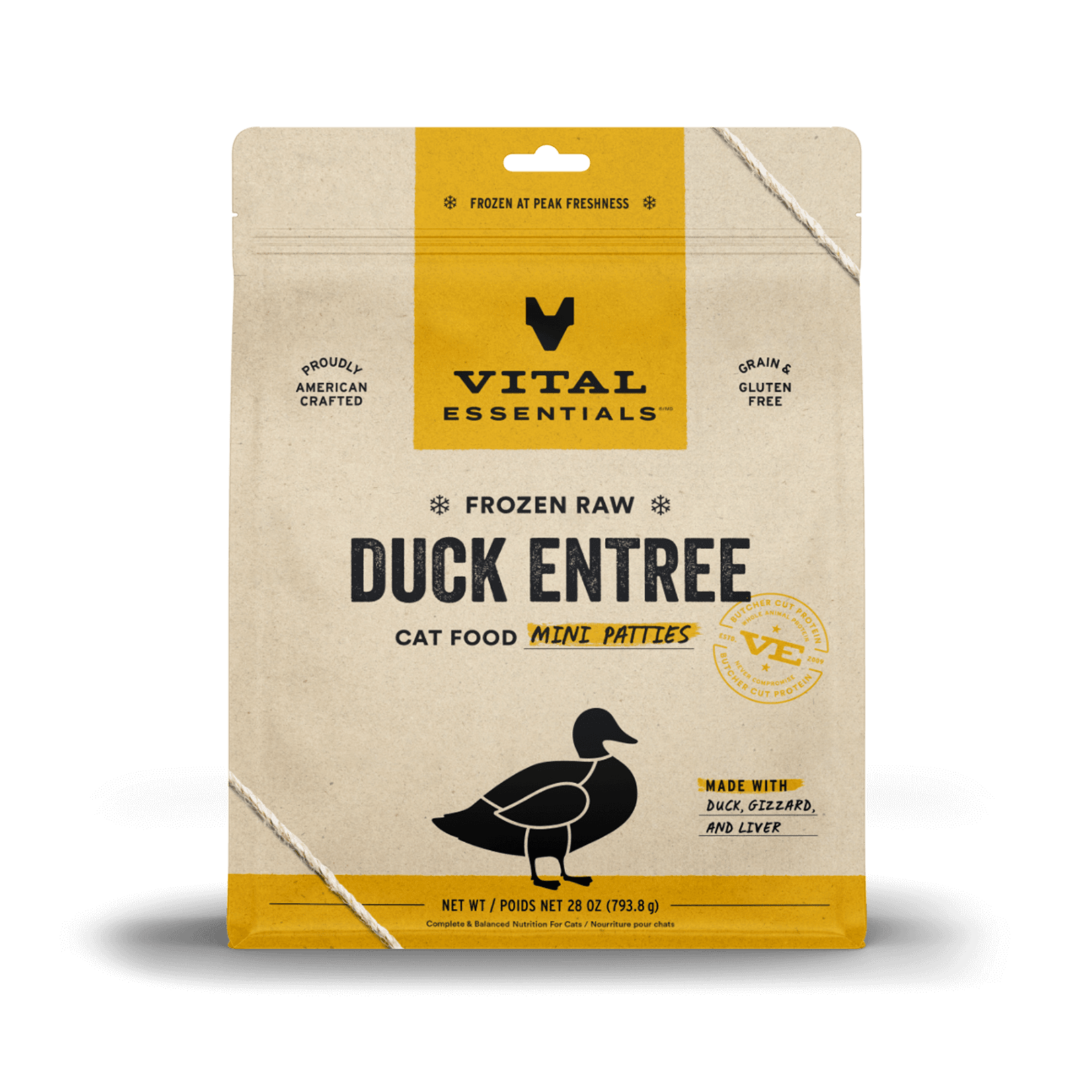 Vital Essentials Vital Essentials FZ Cat Entree Duck Mini Patties 28oz